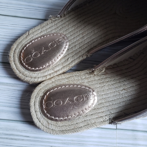 Coach Cassidy Espadrille Metallic Mule Slides - Picture 7 of 10